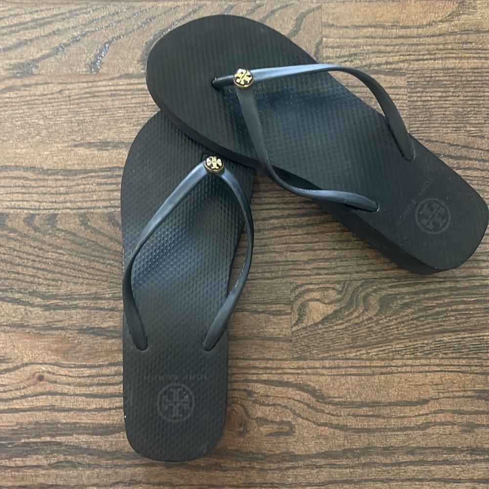 Tory Burch wedge flip flops